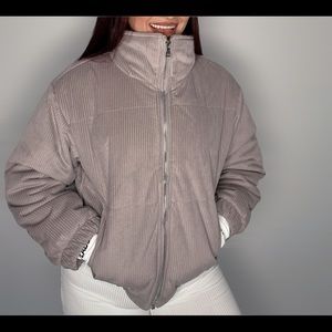 Corduroy padded cropped jacket